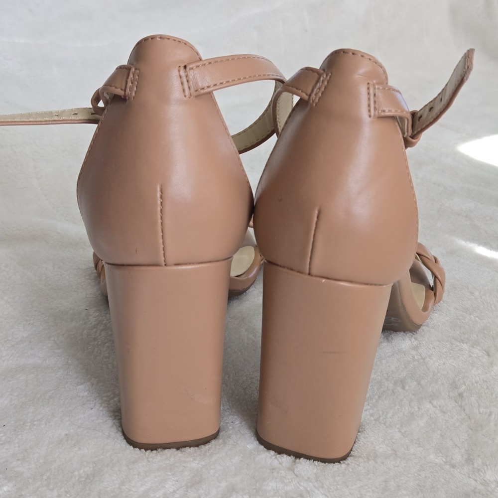Nine West Beige Braided Strap Heels - Picture 7 of 9